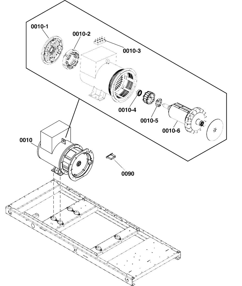 Alternator Group Diagram and Parts List for 076761-01  Briggs and Stratton Generator